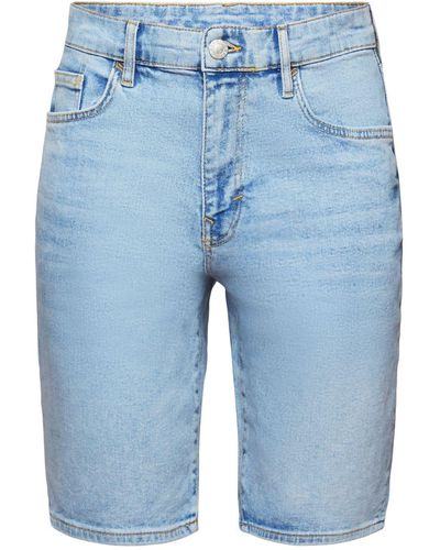 Esprit Short en jean décontracté de coupe Slim Fit - Bleu