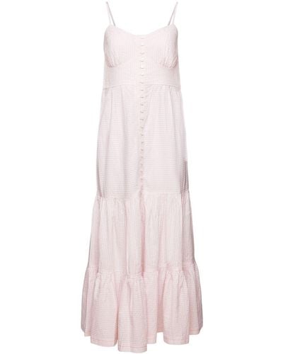 Esprit Gelaagde Maxi-jurk Met Knopen Aan De Voorkant - Roze