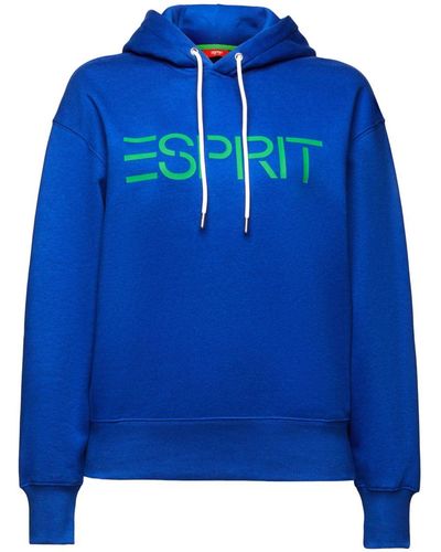 Esprit Sweatshirt Fleece-Hoodie mit Logo (1-tlg) - Blau