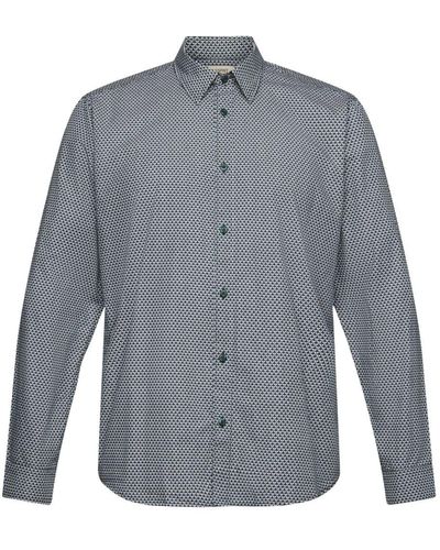 Esprit Slim Fit-overhemd Met Patroon All-over - Grijs