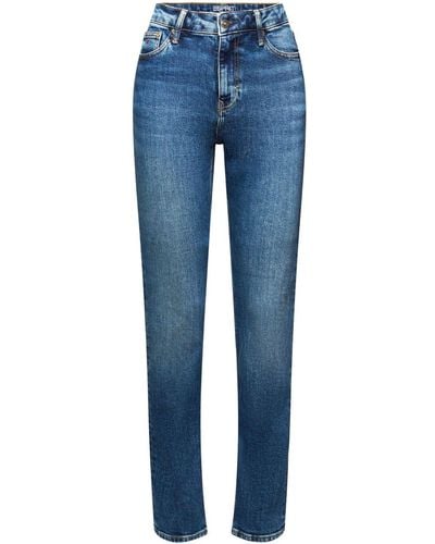 Esprit Retro Slim Jeans Met Hoge Taille - Blauw
