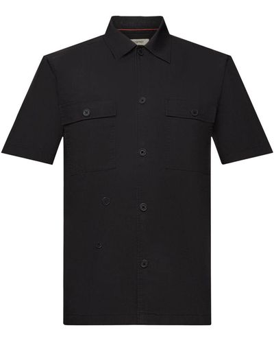 Esprit Overhemd Met Korte Mouwen - Zwart