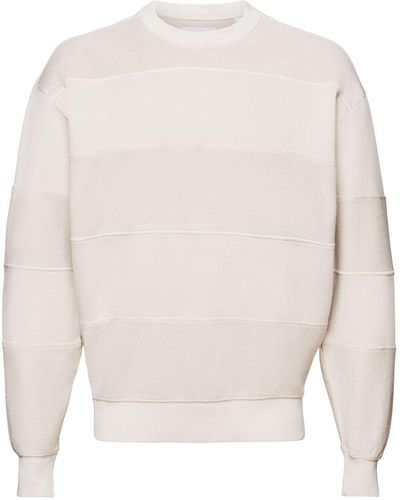 Esprit Sweat-shirt en coton biologique texturé - Blanc