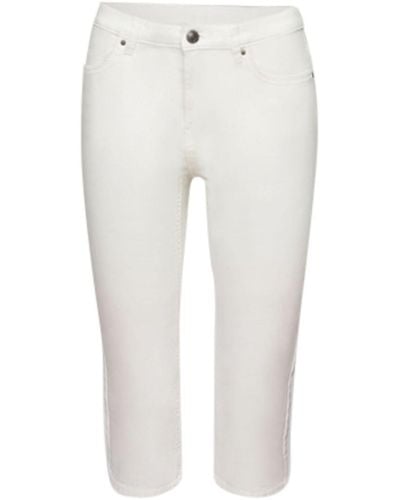 Esprit Capri-Jeans mit mittelhohem Bund - Weiß