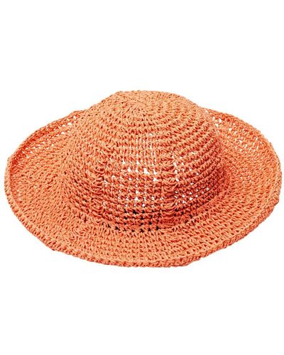 Esprit Chapeau de paille en crochet - Orange