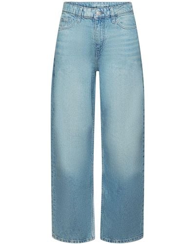 Esprit Relax-fit- Retro-Jeans in lockerer Passform mit hohem Bund - Blau