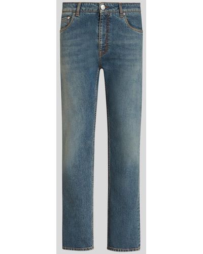 Etro Denim Jeans With Vintage Working - Blue