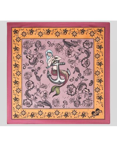 Etro Pocket Square With Mermaid - Pink