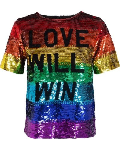 Ashish 'Love Will Win' Sequinned Top - Multicolor