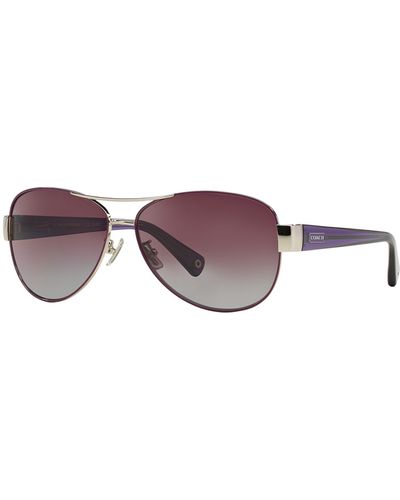 COACH Kristina Aviator Sunglasses - Purple
