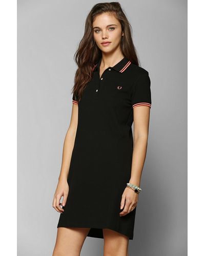 Fred Perry Polo Shirt Dress - Black