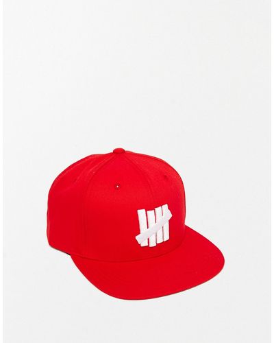 Undefeated 5 Strike Snapback Cap - Red