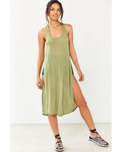 Project Social T High Side-slit Tank Top - Green