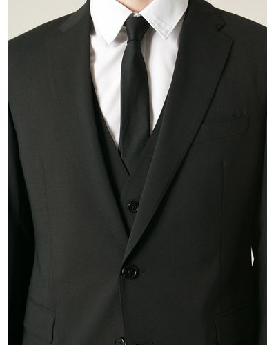 Emporio Armani Formal Three Piece Suit - Black