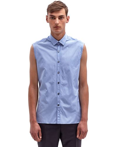 Lanvin Mens Sleeveless Shirt - Blue