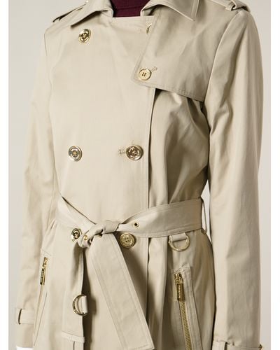 MICHAEL Michael Kors Double Breasted Trench Coat - Natural