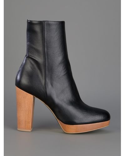 Stella McCartney Wooden Heel Boots - Black