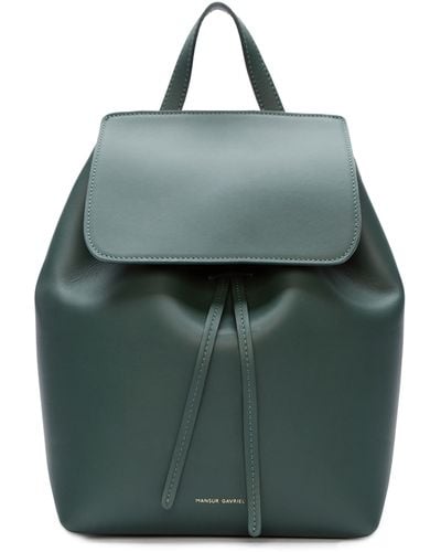 Mansur Gavriel Green Leather Mini Backpack