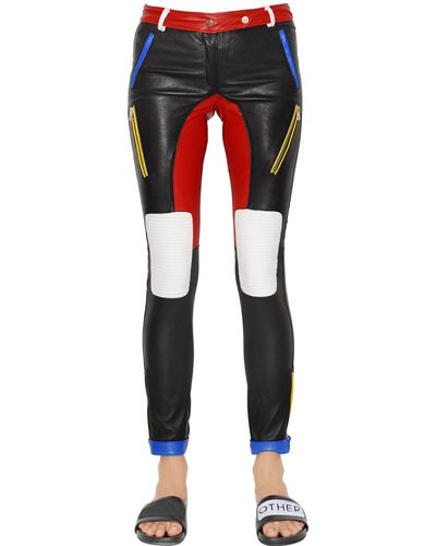 Each x Other Color Block Leather Pants - Multicolor
