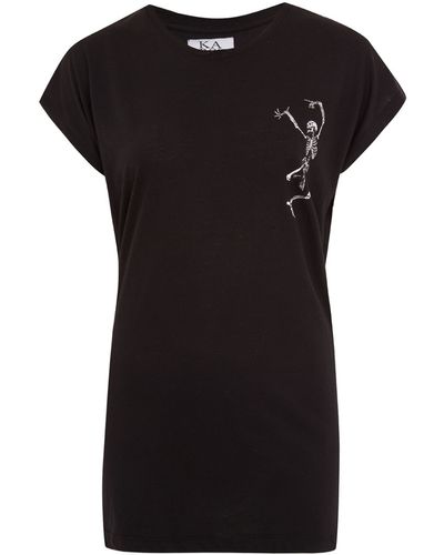 Zoe Karssen Black Mini Dancing Skeleton T-shirt