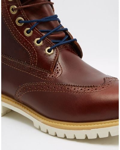 Timberland Icon 6 Inch Leather Premium Brogue Boots - Brown
