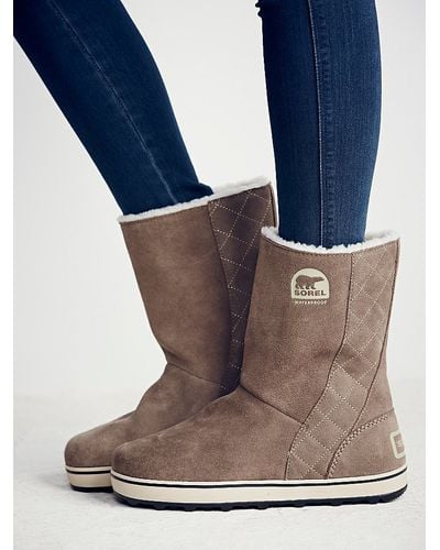 Free People Sorel Womens Glacy Pull On Weather Boot - Natural