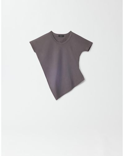 Fabiana Filippi Asymmetrisches T-Shirt Aus Jersey, Dunkelgrau - Lila
