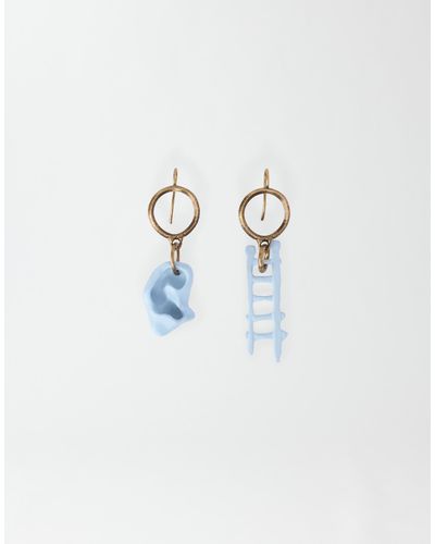 Fabiana Filippi Brass Pendant Earrings - Blue