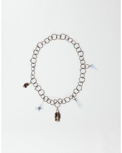 Fabiana Filippi Brass Necklace With Charms - White
