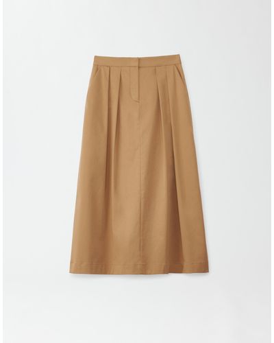 Fabiana Filippi Cotton Gabardine Skirt With Waist Darts - Natural