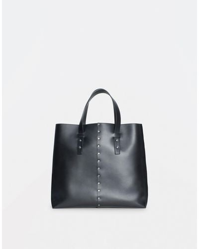 Fabiana Filippi Leather Handbag With Stud Detail - Blue