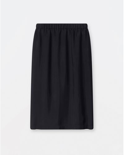 Fabiana Filippi Cupro Midi Skirt With Elastic Waistband - Black