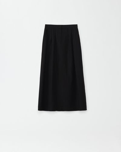 Fabiana Filippi Viscose Linen Skirt With Waist Darts - Black