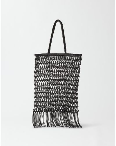 Fabiana Filippi Leather Braided Shopping Bag - White