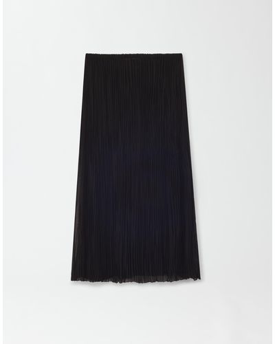 Fabiana Filippi Solid Georgette Pleated Skirt - Black