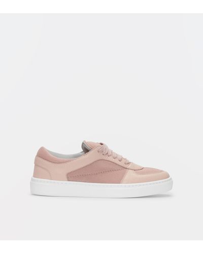 Fabiana Filippi Leather Sneaker With Mesh Inset - Pink