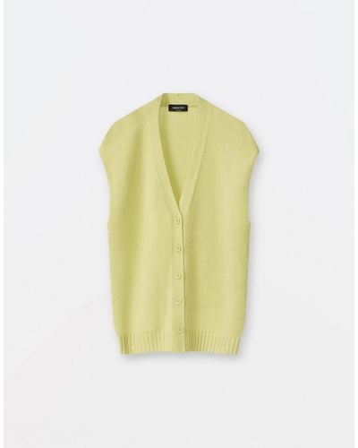 Fabiana Filippi Cashmere Oversized Knit Vest - Yellow