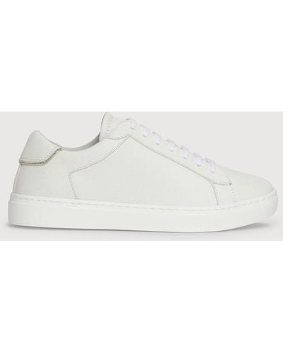 Fabiana Filippi Grained Leather Sneakers And Brilliant Detail - Natural