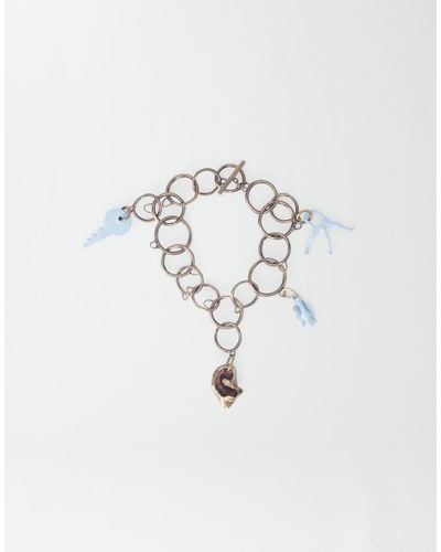 Fabiana Filippi Brass Bracelet With Charms - White