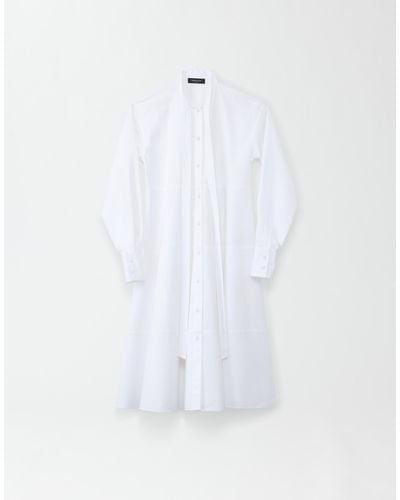 Fabiana Filippi Compact Poplin Tiered Shirt Dress - White