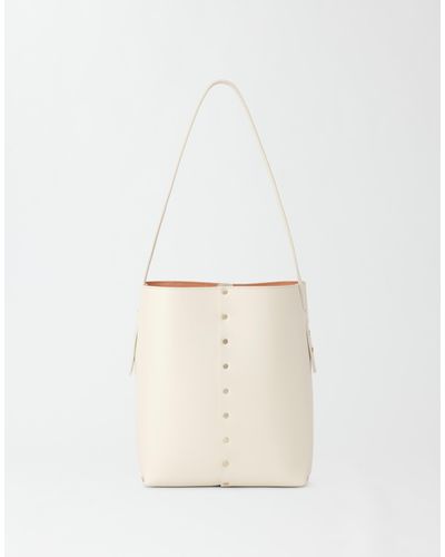 Fabiana Filippi Leather Mini Bucket Bag With Stud Detail - White