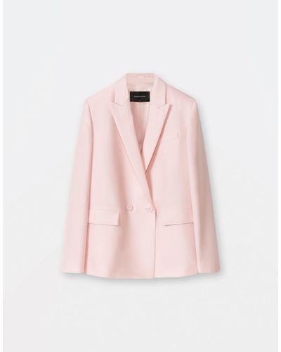 Fabiana Filippi Wool Silk Radzmir Double Breasted Jacket - Pink