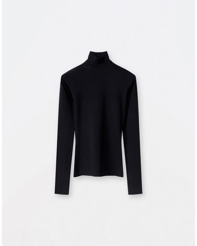 Fabiana Filippi Compact Viscose Mock Collar Sweater - Black