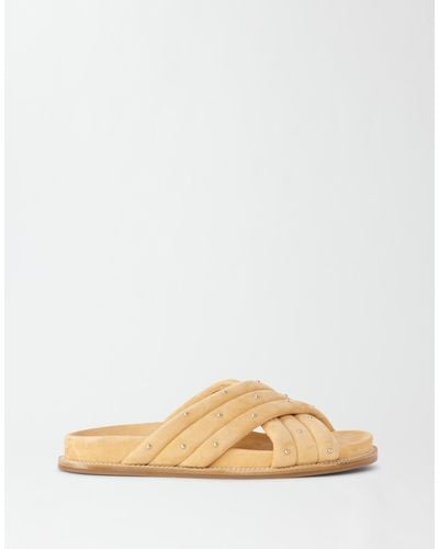 Fabiana Filippi Padded Suede Quilted Sandal - Natural