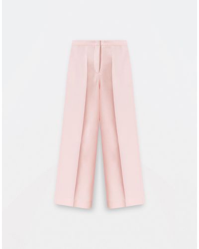 Fabiana Filippi Wool Silk Radzmir Wide Leg Pants - Pink