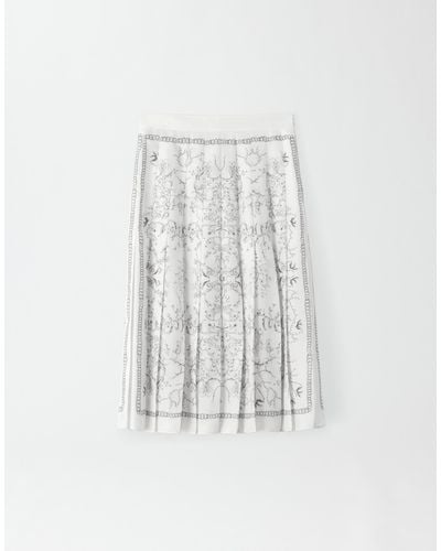 Fabiana Filippi Printed Twill Pleated Skirt - White