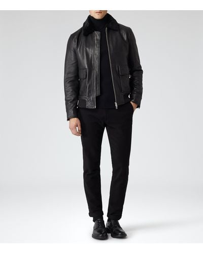 Mens reiss shop leather jacket
