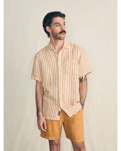 Faherty Short-sleeve Palma Linen Shirt - Natural