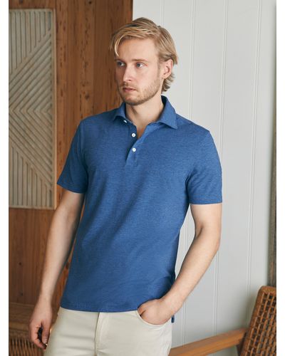 Faherty Movementtm Short-sleeve Polo Shirt - Blue
