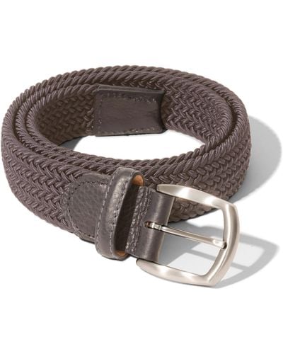 Faherty Stretch Woven Belt-32 - Gray